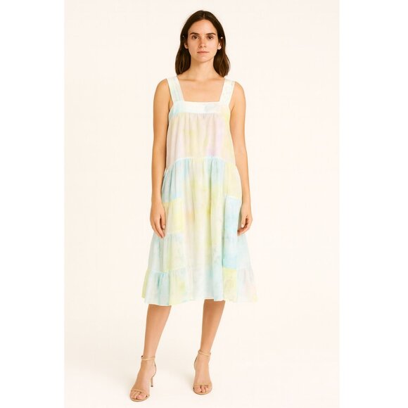 Natalie Martin Jasmine Silk Midi Dress Medium Blue NEW - Picture 1 of 9